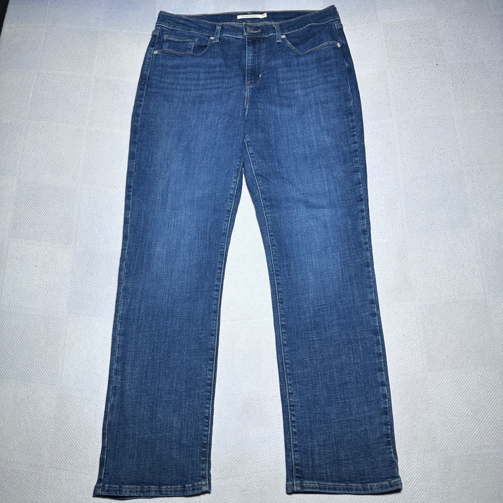 Levi's Classic Straight Jeans Womens 10M Mid Rise Stretch Denim Medium Wash Blue